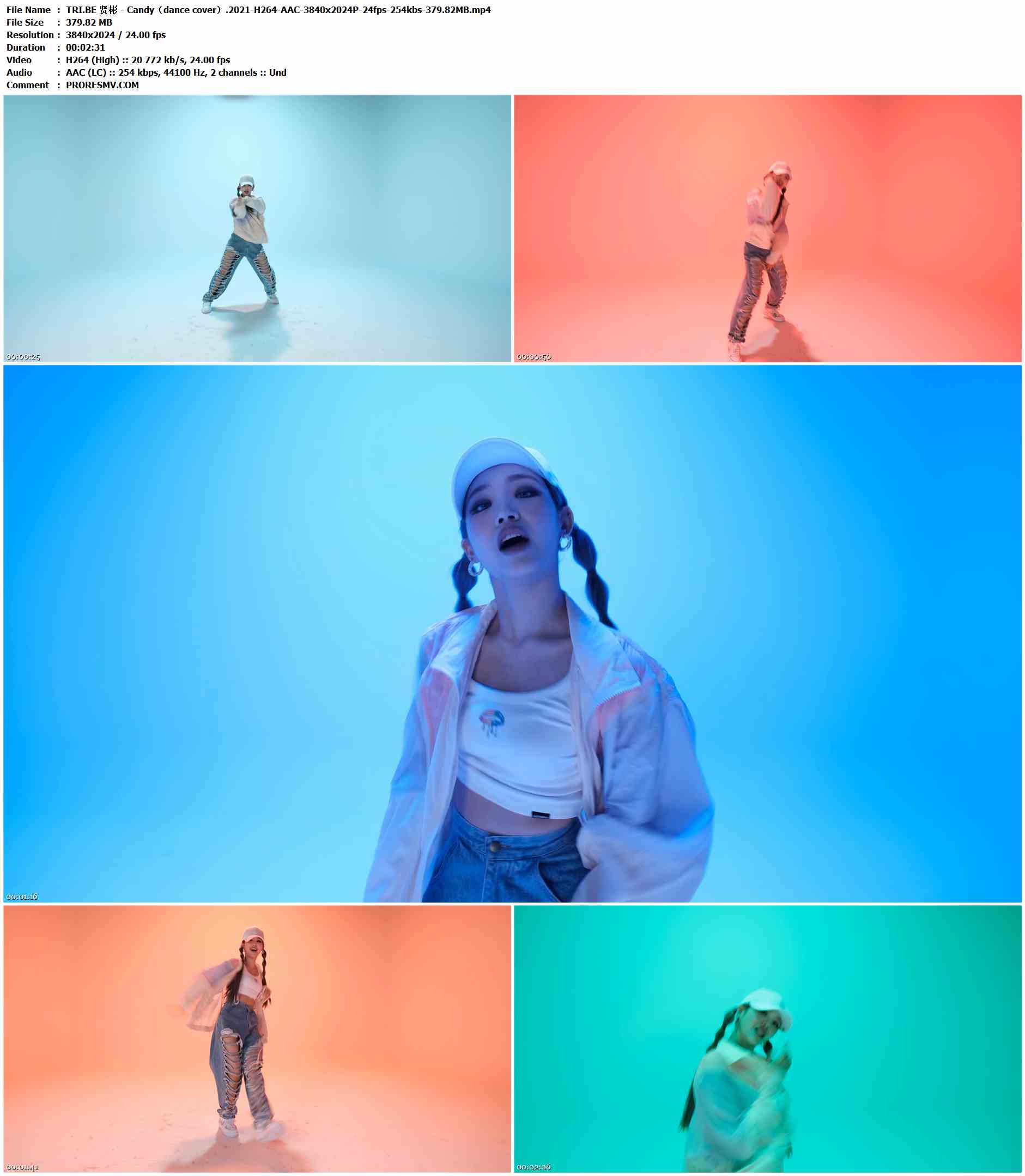 TRI.BE 贤彬 - Candy（dance cover）.2021-H264-AAC-3840x2024P-24fps-254kbs-379.82MB官方MV_高清MV